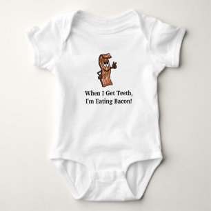 Wenn ich Zähne bekomme, esse ich Bacon Baby T - Sh Baby Strampler