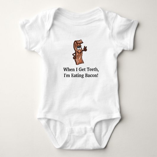 Wenn ich Zähne bekomme, esse ich Bacon Baby T - Sh Baby Strampler (Vorderseite)