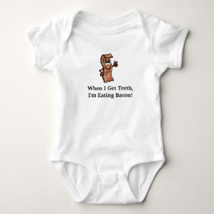 Wenn ich Zähnen mich erhalte, essen Speck-Baby-T - Baby Strampler