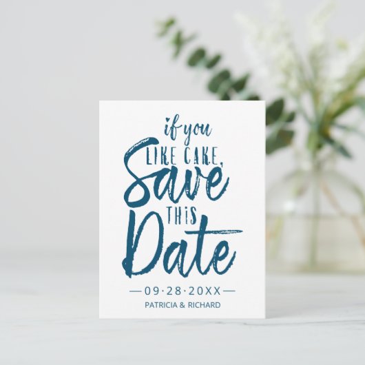 Wenn Ihnen der Kuchen Gerettet dieses Datum Lässig Postkarte (Stehend Vorderseite)