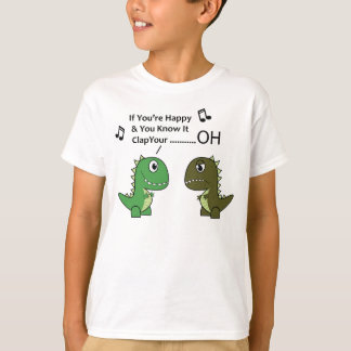 wenn Ihr glücklich und Sie wissen es T-Rex-Kinder T-Shirt