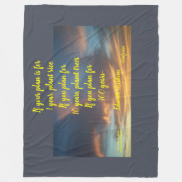 "WENN IHR PLAN DIES IST" CONFUCIUS FLEECE BLANKET