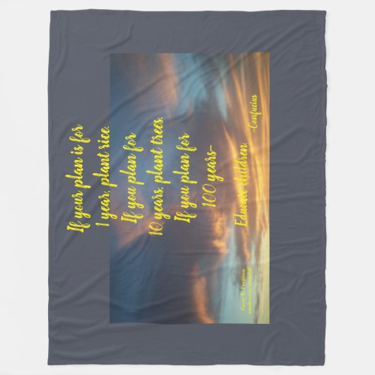 "WENN IHR PLAN DIES IST" CONFUCIUS FLEECE BLANKET (Vorderseite)