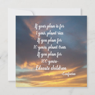 WENN IHR PLAN KONFUCIUS FLAT CARD FEIERTAGSKARTE
