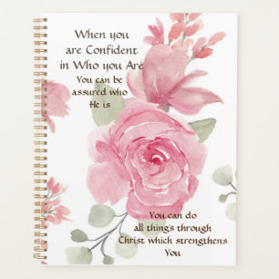 Wenn Ihr zuversichtlicher floraler Pink-Geschäftsp Planer