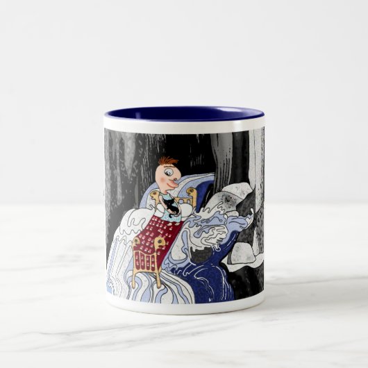 Wenn in den Stromschnellen des Lebens... Zweifarbige Tasse (Mittel)