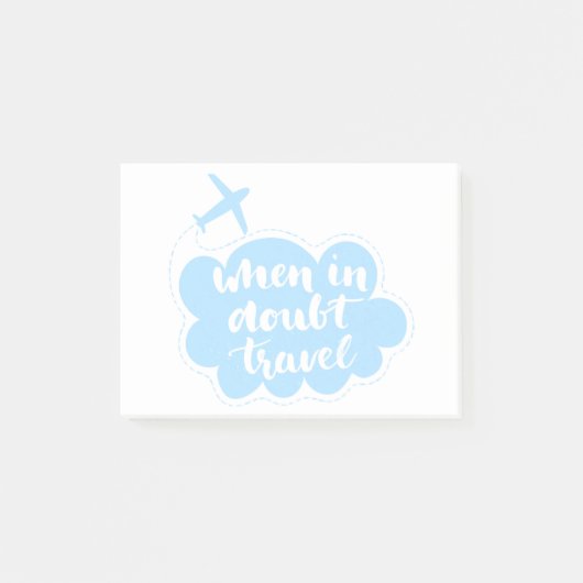 Wenn in der Zweifels-Reise-Wolke Post-it Klebezettel (Vorderseite)
