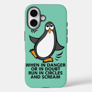Wenn in Gefahr oder im Zweifel  Lustige Pinguin-Gr iPhone 16 Hülle