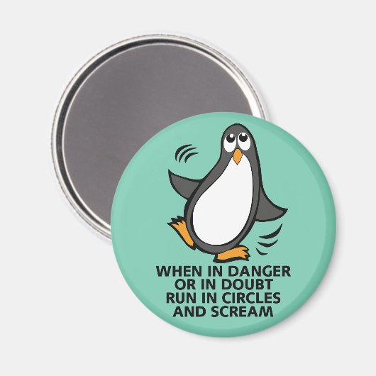 Wenn in Gefahr oder in Doubt Funny Pinguin Graphic Magnet (Vorderseite/Rückseite)