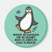 Wenn in Gefahr oder in Doubt Funny Pinguin Graphic Magnet (Vorne)