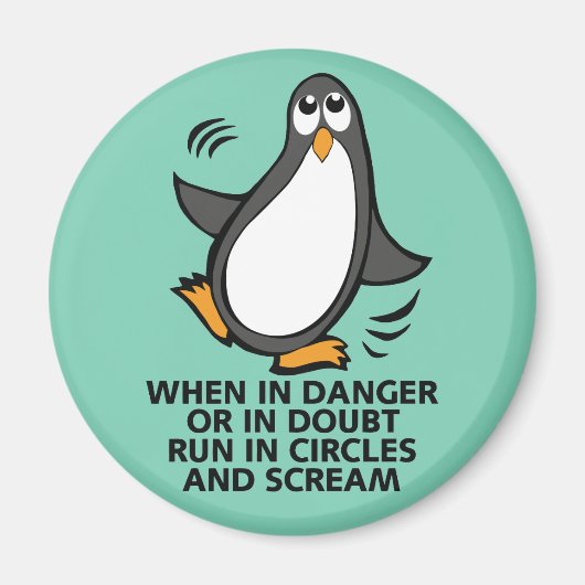 Wenn in Gefahr oder in Doubt Funny Pinguin Graphic Magnet (Vorne)
