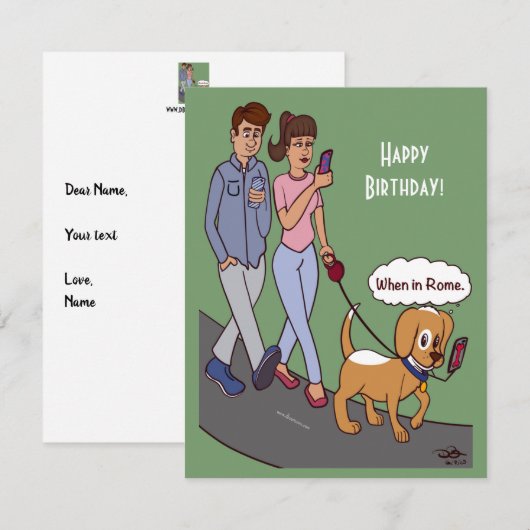 Wenn in Rom Flachkarte (Vorne/Hinten)