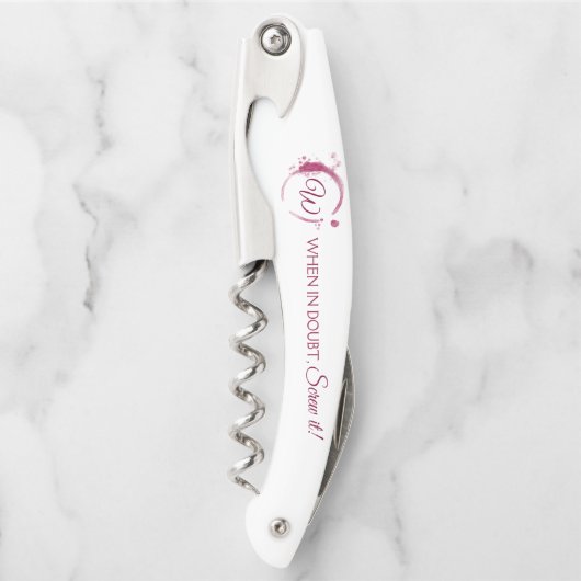 Wenn in Zweifel schrauben Sie es - Fun Monogramm-K Kellnermesser (Vorderseite)