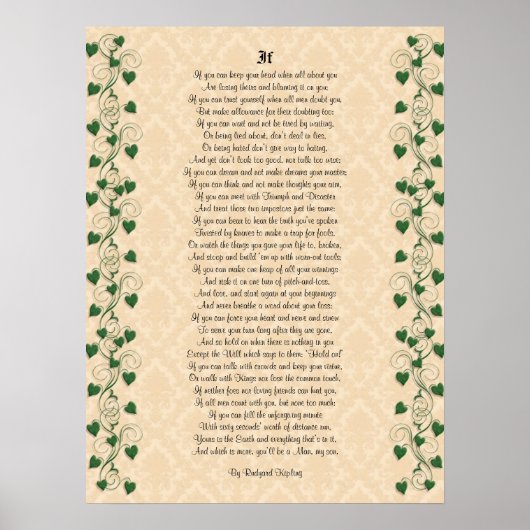 Wenn inspirierende Poesie von Rudyard Kipling Poster (Vorne)