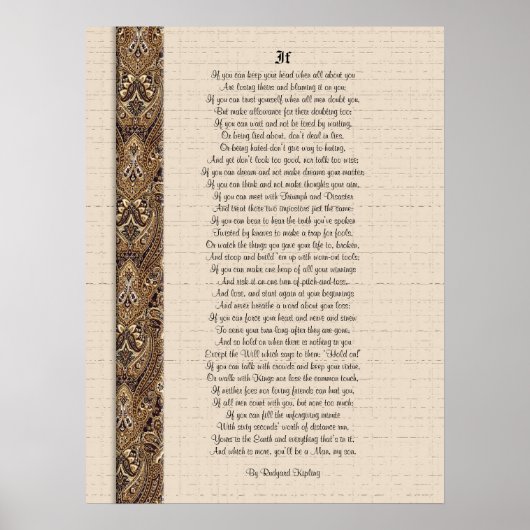 Wenn inspirierende Poesie von Rudyard Kipling Poster (Vorne)