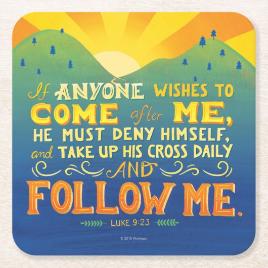 Wenn jedermann nach mir kommen möchte rechteckiger pappuntersetzer (Vorderseite)