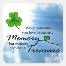 Wenn jemand, den du allein bist, Kleeblatt Quadratischer Aufkleber