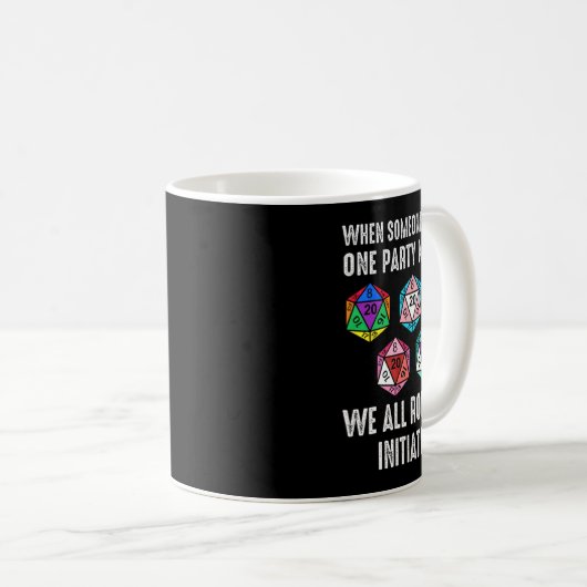 Wenn jemand ein Party D20 Dice LGB angreift Kaffeetasse (VorderseiteRechts)