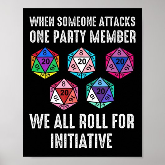 Wenn jemand ein Party D20 Dice LGB angreift Poster (Vorne)