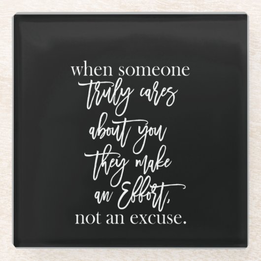 wenn jemand sich wirklich um dich kümmert, machen  glasuntersetzer (Vorderseite)