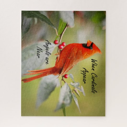 Wenn Kardinäle erscheinen, sind Engel in der Nähe Puzzle (Vertikal)