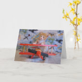 Wenn Kätzchen fliegen Karte (Gelbe Blume)