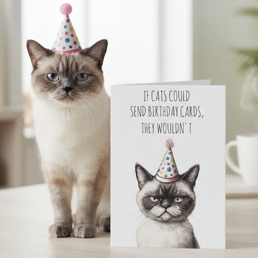 Wenn Katzen Geburtstagskarten senden könnten Karte