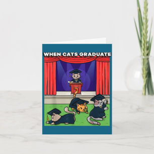 Wenn Katzen lustige Abschluss-Meme-Schule abschlie Karte