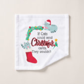 Wenn Katzen Weihnachtskarten schicken würden, würd Badhandtuch Set (Waschlappen)