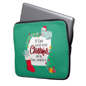 Wenn Katzen Weihnachtskarten schicken würden, würd Laptopschutzhülle (Vorderseite Links)