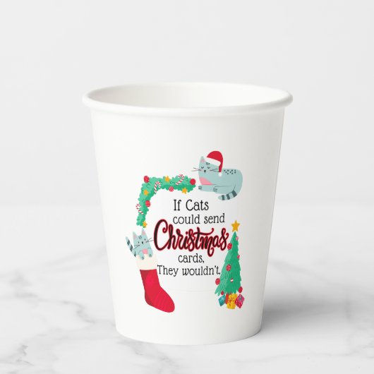 Wenn Katzen Weihnachtskarten schicken würden, würd Pappbecher (Rückseite)