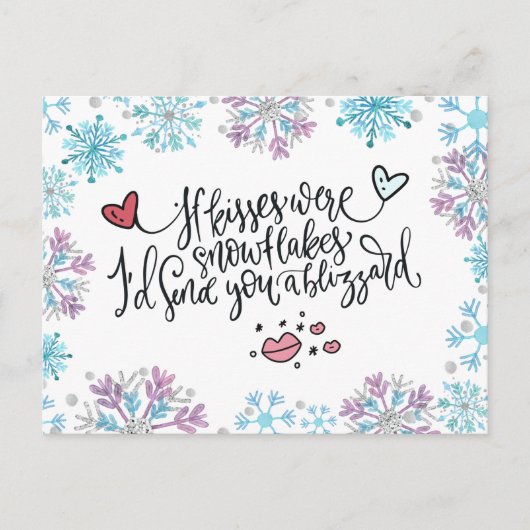 Wenn Kisses Schneeflocken wären, würde ich dir ein Postkarte (Vorderseite)