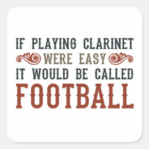 Wenn Klarinette leicht spielbar war Quadratischer Aufkleber