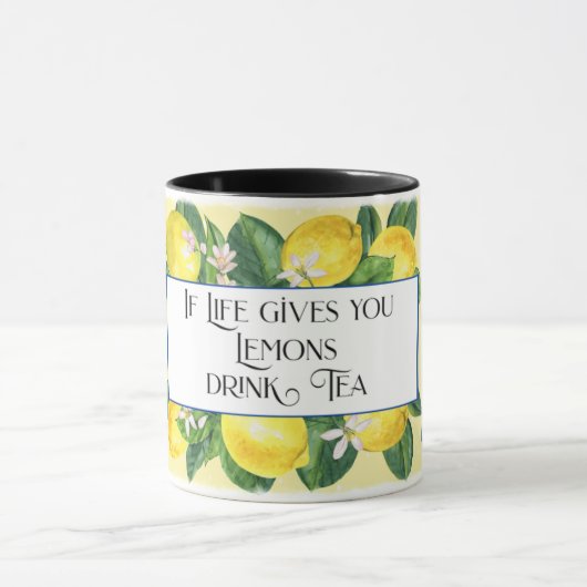 Wenn Leben dir Zitronen gelb blauen Gnomen gibt Tasse (Zentrum)