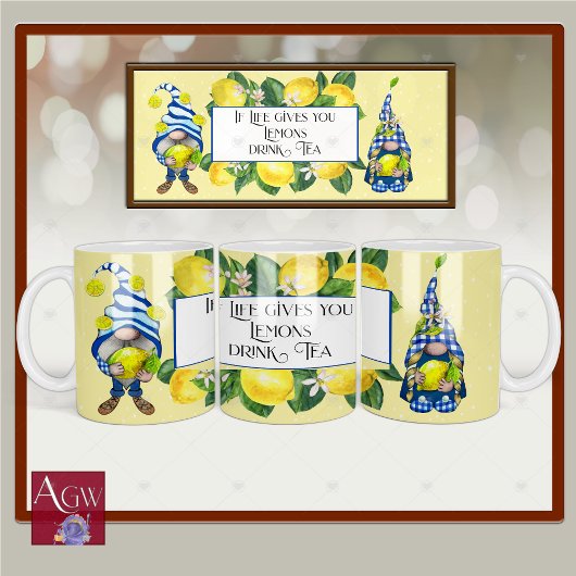 Wenn Leben dir Zitronen gelb blauen Gnomen gibt Tasse