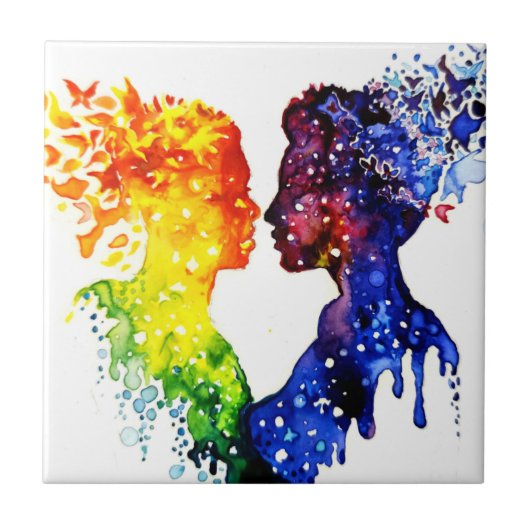 wenn Liebe Schmetterlinge gibt Fliese (Vorderseite)