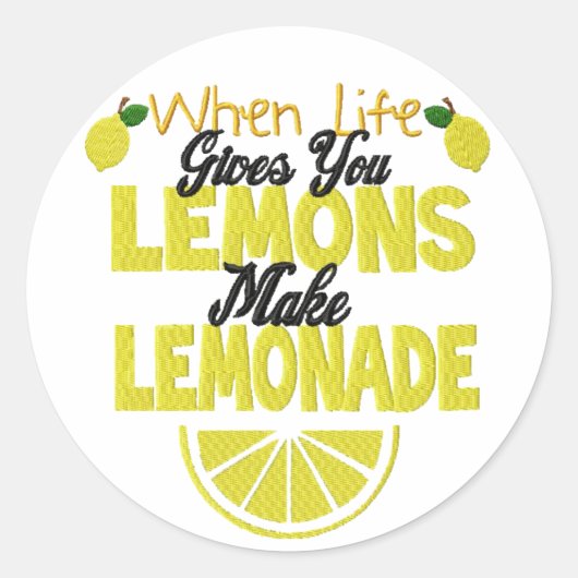 Wenn Life Lemons gibt (eigene Hintergrundfarbe hin Runder Aufkleber (Vorderseite)