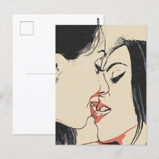 Wenn Mädchen Liebe ein Mädchen, sexy küssen Mädche Postkarte