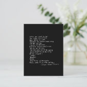 wenn man anfängt, sich zu fühlen, dass die Dinge Postkarte (Stehend Vorderseite)