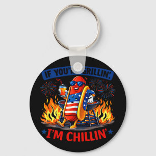 Wenn man grillt, chillin bbq hot dog humor lustig schlüsselanhänger