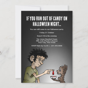 Wenn man in der Halloween-Nacht keine Süßigkeiten Einladung