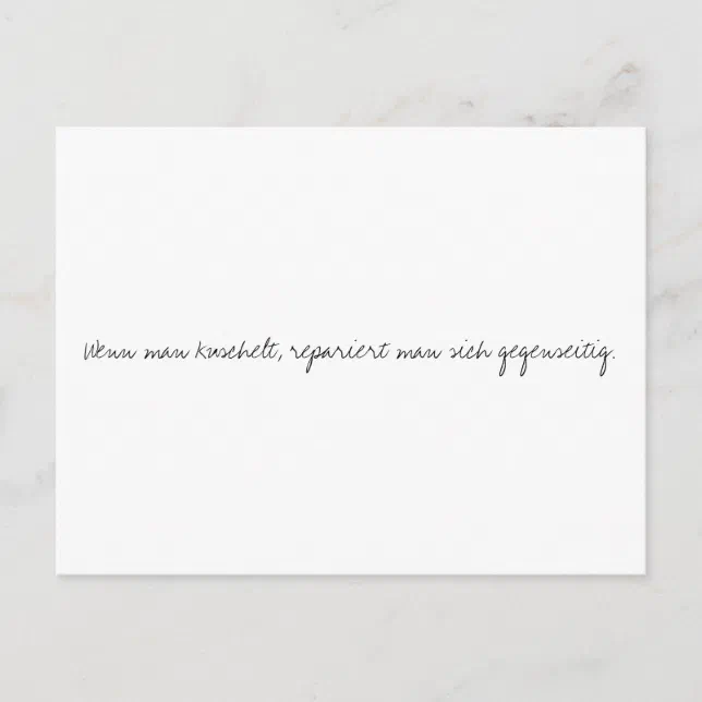 Wenn man kuschelt, repariert man sich selbst. postkarte Zazzle.de