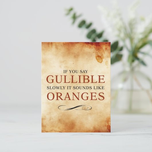 Wenn man langsam Gullible sagt, klingt es wie Oran Postkarte (Stehend Vorderseite)