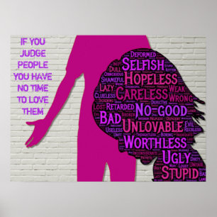 Wenn man Menschen beurteilt, inspirierendes Zitat- Poster