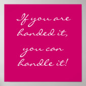 Wenn man sie gibt, kann man damit umgehen! poster (Vorne)