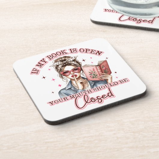 Wenn mein Buch geöffnet ist... Getränkeuntersetzer (Linke Seite)