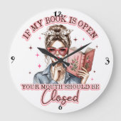 Wenn mein Buch geöffnet ist... Große Wanduhr (Vorderseite)