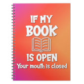 Wenn mein Buch geöffnet ist, ist Ihr Mund geschlos (Vorderseite)