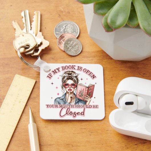 Wenn mein Buch geöffnet ist... Schlüsselanhänger (Schreibtisch)