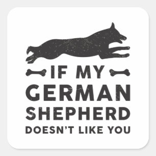 Wenn mein deutscher Schäferhund Hund Lover Vintage Quadratischer Aufkleber